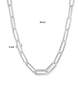 zilver gerhodineerd collier paperclip ronde buis 5,0 mm 45 cm met groot springslot 1334900