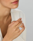 Gerhodineerd Zilver Ring Met Zirkonia Halo 1335161