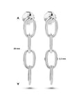 Zilveren oorhangers paperclip ronde buis - PSN1335185