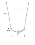 zilver gerhodineerd collier tussenstuk zirkonia 42 - 45 cm 1335302