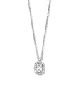 zilver gerhodineerd collier zirkonia 41 + 4 cm halo 1335364