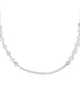 zilver gerhodineerd collier rondjes 42 + 3 cm 1335420