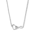 zilver gerhodineerd collier hart en infinity 42 + 3 cm 1335442