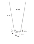 zilver gerhodineerd collier hart en infinity 42 + 3 cm 1335442