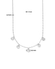 zilver gerhodineerd collier rondjes 42 + 3 cm 1335443