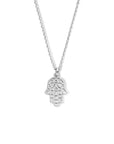 zilver gerhodineerd collier handje van fatima 40 + 4 cm 1335446