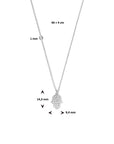 zilver gerhodineerd collier handje van fatima 40 + 4 cm 1335446