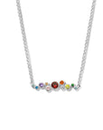 zilver gerhodineerd collier regenboog zirkonia 42 + 3 cm 1335463