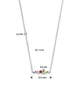 zilver gerhodineerd collier regenboog zirkonia 42 + 3 cm 1335463