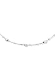 zilver gerhodineerd collier bolletjes gediamanteerd 4,0 mm 40 + 4 cm 1335550