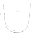 zilver gerhodineerd collier bolletjes gediamanteerd 4,0 mm 40 + 4 cm 1335550