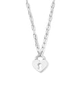 zilver gerhodineerd collier hart slot 42 cm 1335551