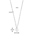 zilver gerhodineerd collier hart slot 42 cm 1335551