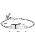 Zilver Gerhodineerd Graveerarmband Meisje Gourmette Plaat 5,5 mm 1335565