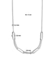 zilver gerhodineerd combi-collier paperclip ronde buis en gourmette 7,8 mm 42 + 3 cm 1335570