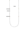 zilver gerhodineerd collier bolletjes en meerdere kleuren zirkonia 82 cm 1335587