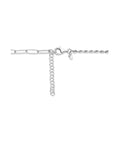 zilver gerhodineerd combi-collier koord en paperclip 3,5 mm 41 + 4 cm 1335644