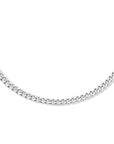 zilver gerhodineerd combi-collier gourmette 4-zijdes geslepen en paperclip ronde buis 4,9 mm 45 cm 1335666