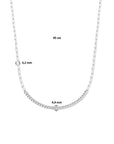 zilver gerhodineerd combi-collier gourmette 4-zijdes geslepen en paperclip ronde buis 4,9 mm 45 cm 1335666