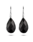 Zilver Gerhodineerd Oorhangers Onyx Franse Haak 1335825