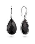 Zilver Gerhodineerd Oorhangers Onyx Franse Haak 1335825