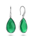 Zilver Gerhodineerd Oorhangers Groen Kwarts Franse Haak 1335828