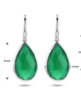 Zilver Gerhodineerd Oorhangers Groen Kwarts Franse Haak 1335828