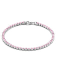 Zilver Gerhodineerd Tennisarmband Roze Zirkonia 2,8 Mm 16 + 3 Cm 1335835