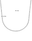 zilver gerhodineerd collier koffieboon 3,7 mm 42 + 3 cm 1335891