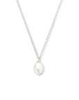 zilver gerhodineerd collier parel 41 + 4 cm 1335946