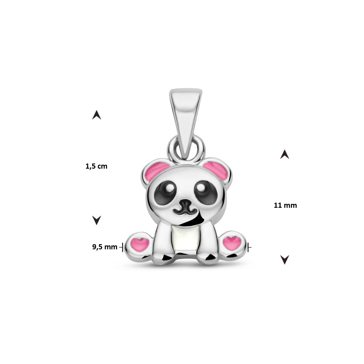 zilver gerhodineerd hanger panda 1336181