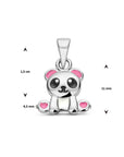 zilver gerhodineerd hanger panda 1336181