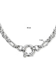 zilver gerhodineerd collier 7,0 mm 45 cm met groot springslot 1336241