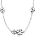 zilver gerhodineerd collier bloemen 36 + 4 cm 1336420