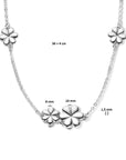 zilver gerhodineerd collier bloemen 36 + 4 cm 1336420