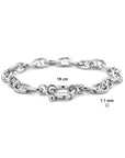 Zilver Gerhodineerd Armband Marine Met Groot Springslot 7,1 Mm 19 Cm 1336494