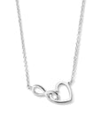 zilver gerhodineerd collier hart en infinity 41 + 4 cm 1336506