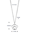 zilver gerhodineerd collier hondenpoot 41 + 4 cm 1336509