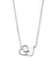 zilver gerhodineerd collier hartjes 40 + 4 cm 1336592