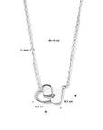 zilver gerhodineerd collier hartjes 40 + 4 cm 1336592