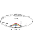 Zilver Gerhodineerd Armband Regenboog 1,0 Mm 11 + 2 Cm 1336621