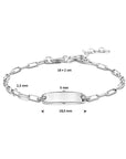 Zilver Gerhodineerd Graveerarmband 16 + 2 Cm Plaat 5,0 Mm 1336692