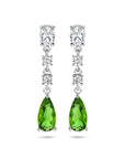 Zilver Gerhodineerd Oorhangers Wit En Groen Zirkonia 1336708