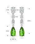 Zilver Gerhodineerd Oorhangers Wit En Groen Zirkonia 1336708