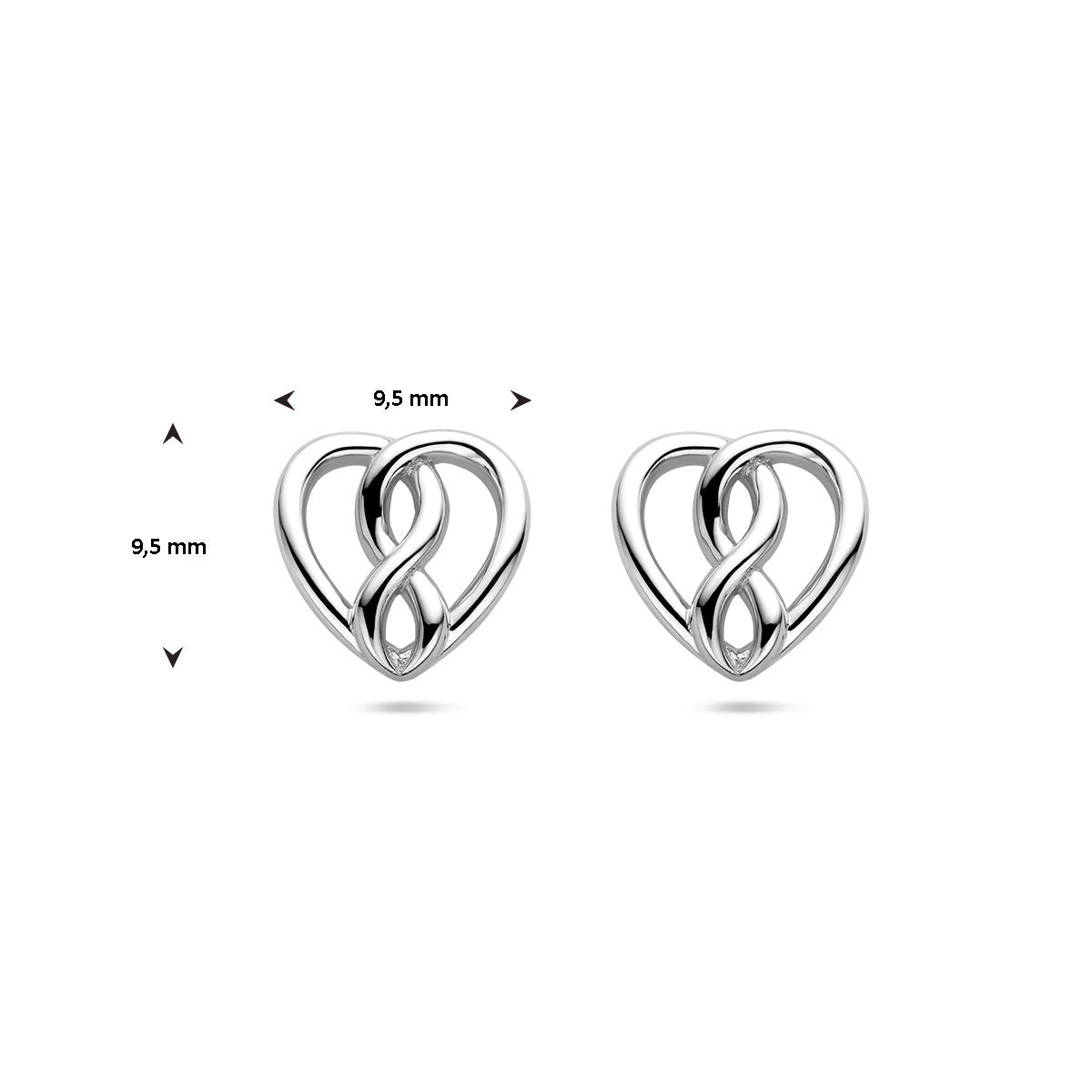 Zilver Gerhodineerd Oorknoppen Hart En Infinity 1336794