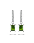 Zilver Gerhodineerd Oorhangers Groen En Wit Zirkonia 1336796