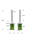 Zilver Gerhodineerd Oorhangers Groen En Wit Zirkonia 1336796