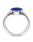 Gerhodineerd Zilver Ring Lapis 1336860