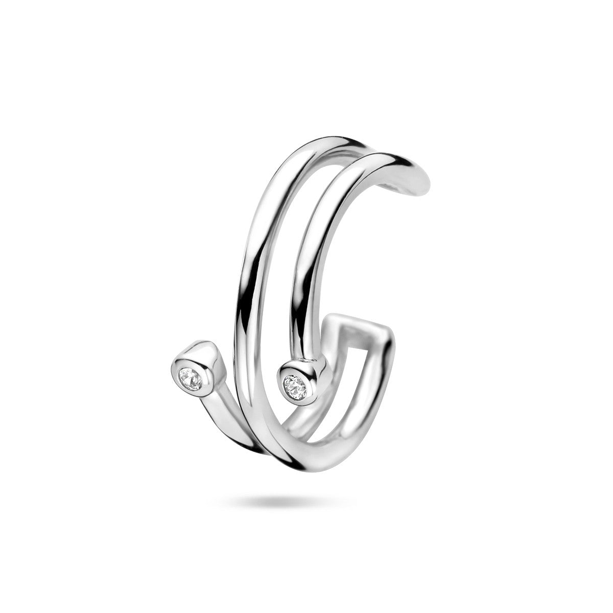 Zilver Gerhodineerd Earcuff Zirkonia 1336897