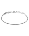 Zilver Gerhodineerd Armband Gourmette 4-Zijdes Geslepen 1,2 mm 1337042